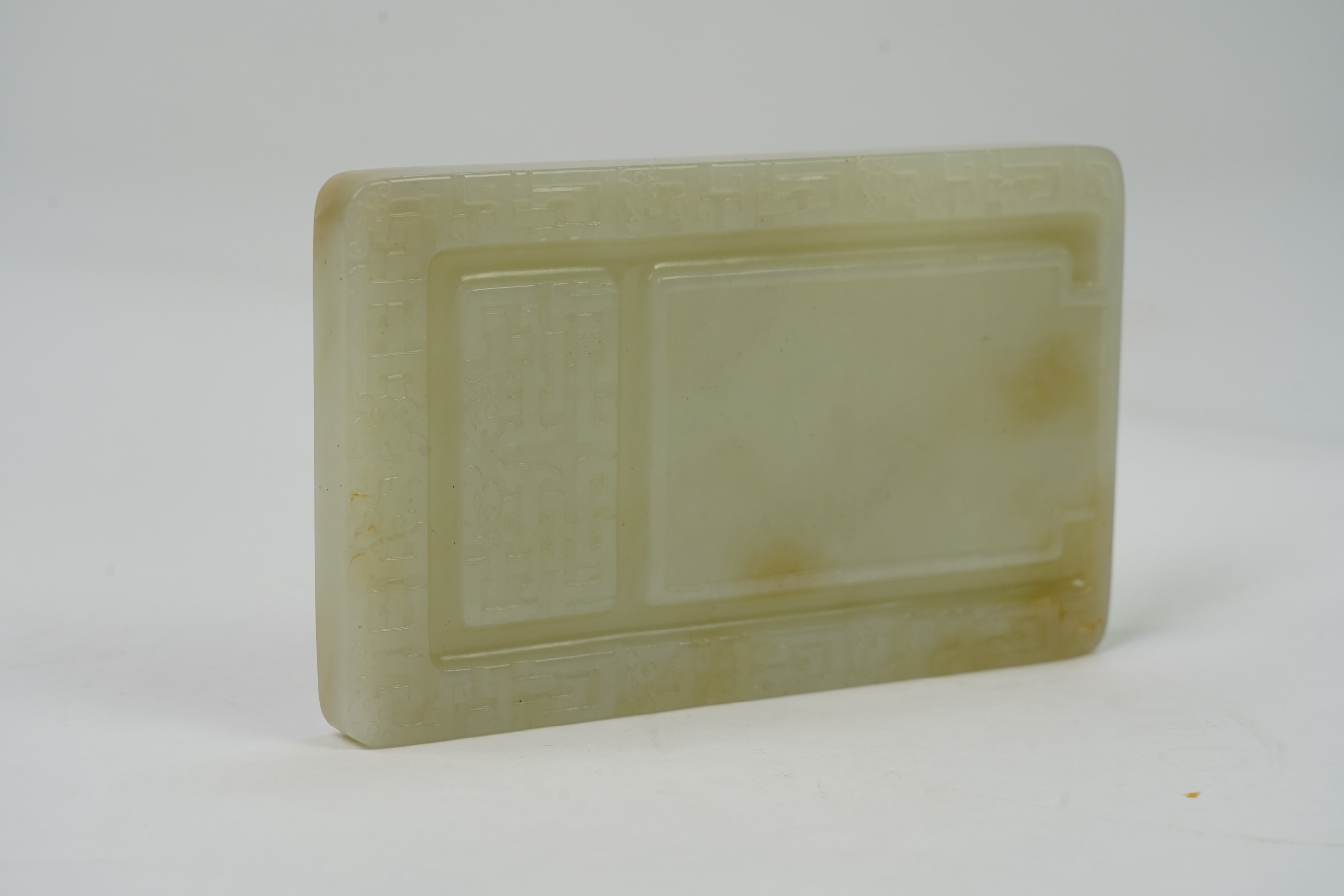 A Chinese archaistic jade rectangular ink-stone